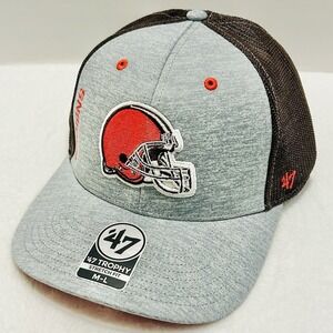'47 Brand Cleveland Browns‎ Pixelation Trophy Stretch Flex Hat Cap M/L Gray